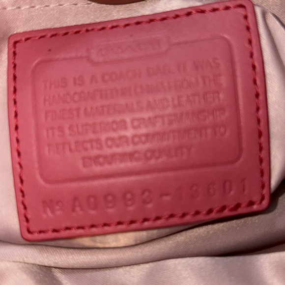 Coach Pink/White  Leather Cricket Satchel #13601 - Picture 16 of 16